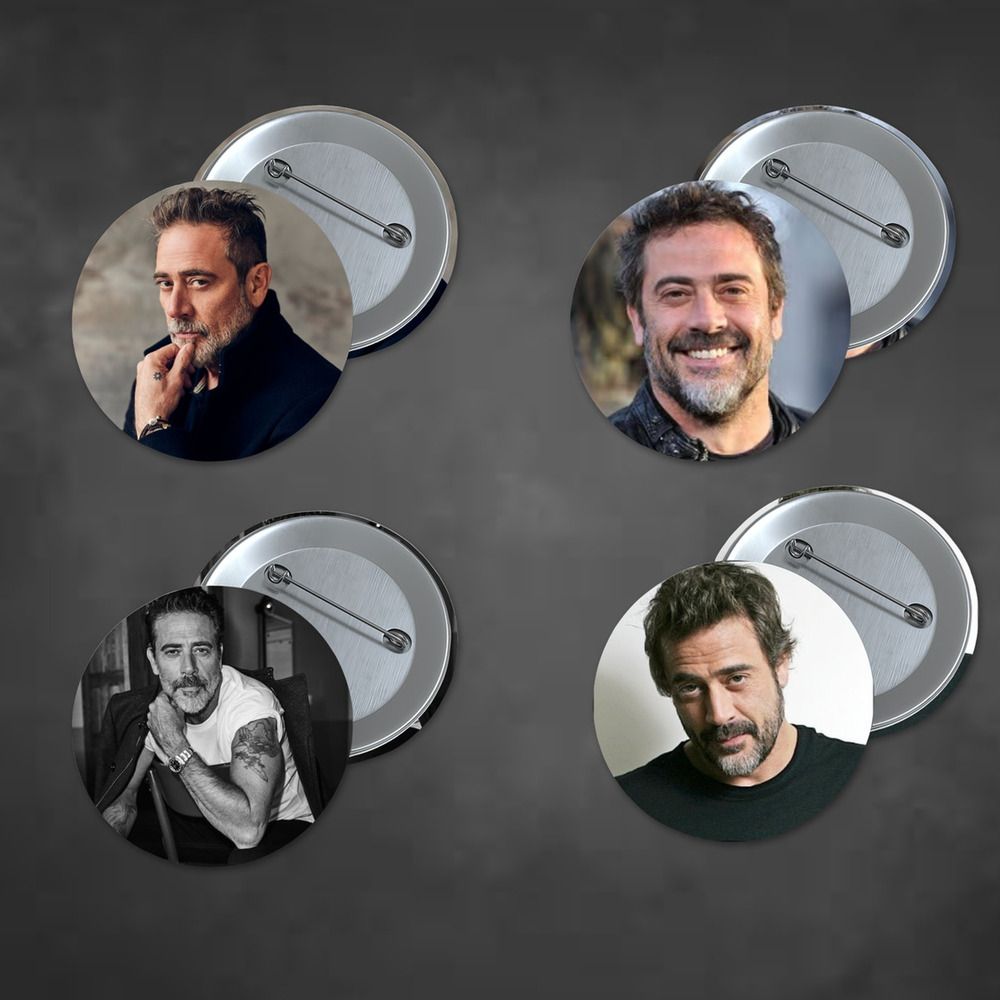 Jeffrey Dean Morgan 3 inch Pinback Button 4 Pack Actor Stocking Stuffer